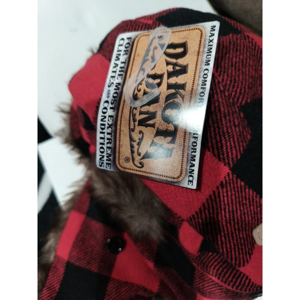 Dakota Dan Red Black PlaidTrapper Hat – Faux Fur Lined Winter Aviator Cap
